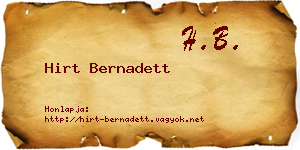 Hirt Bernadett névjegykártya